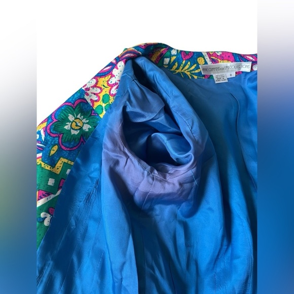 Vintage Anne Crimmins for Umi Collections Silk Blazer Size 8 Floral Rare! - Picture 11 of 11